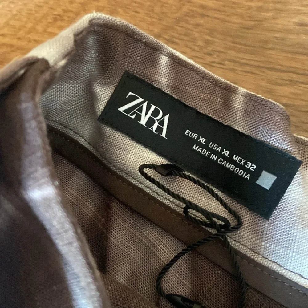 ZARA Flowy Wide Leg Wrap Pants Linen Tie Dye Hi Rise 3046/063 New - Picture 4 of 5